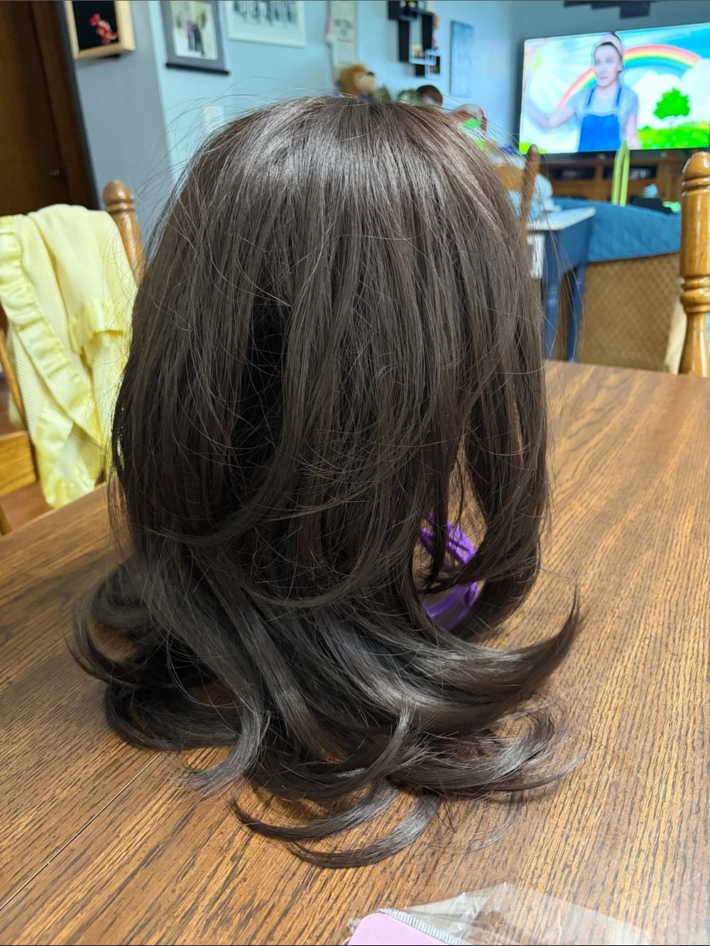 “5/$20” Brown 18 inch wig side part or middle part